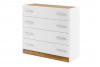 CALIBO Komoda do ložnice se šuplíky bílá/dub stirling - obrázek 1