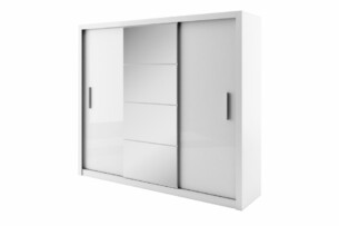 TIVO, https://konsimo.cz/kolekce/tivo/ Třídveřová šatní skříň se zrcadlem bílý - obrázek