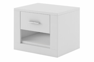 TIVO, https://konsimo.cz/kolekce/tivo/ Bílý noční stolek se šuplíkem bílý - obrázek
