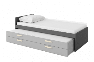 GRISE, https://konsimo.cz/kolekce/grise/ Zásuvka pod postel s matrací šedá - obrázek