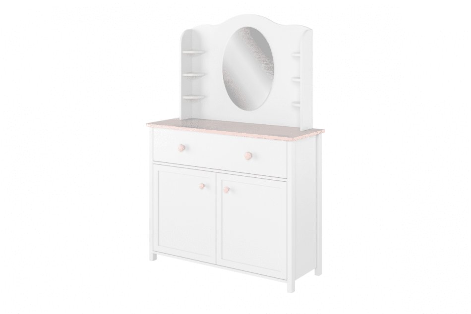 GIGLU Bílý toaletní stolek pro dívku bílá/růžová - obrázek 2