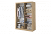 APERA Velká dvoudveřová šatní skříň se zrcadlem dub sonoma - obrázek 5