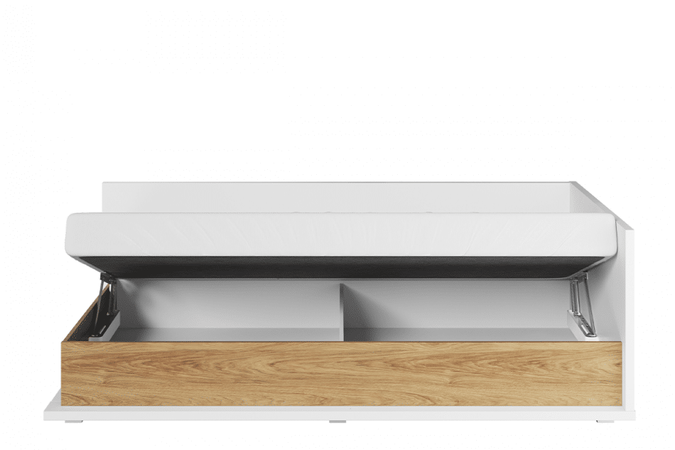 TINCTO Jednolůžko s matrací 90x200 bílá/přírodní hickory - obrázek 2