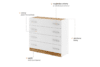 CALIBO Komoda do ložnice se šuplíky bílá/dub stirling - obrázek 5