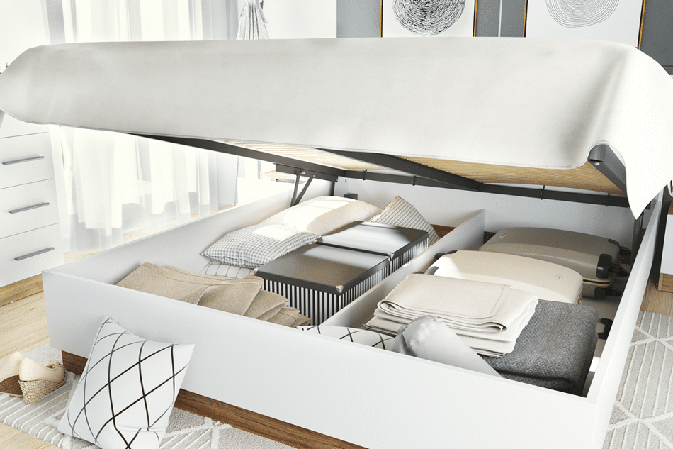 CALIBO Rám postele s roštem 160x200 bílá/dub stirling - obrázek 3