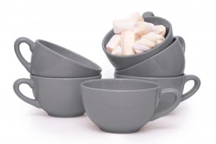 LUPIN, https://konsimo.cz/kolekce/lupin/ Sada velkých šálků na čaj pro 6 osob šedá šedá - obrázek