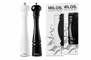 MILOS, https://konsimo.cz/kolekce/milos/ Sada dvou mlýnků bílý černý - obrázek