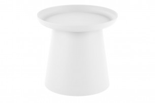 LAGIS, https://konsimo.cz/kolekce/lagis/ Kulatý minimalistický konferenční stolek bílý bílý - obrázek