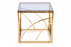 EQUS Konferenční čtvercový stolek na zlatém rámu a skleněnou deskou čirý/zlatý - obrázek 4