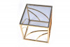 EQUS Konferenční čtvercový stolek na zlatém rámu a skleněnou deskou čirý/zlatý - obrázek 6