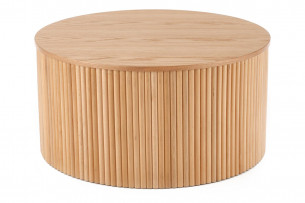 ONDE, https://konsimo.cz/kolekce/onde/ Dřevěný kulatý konferenční stolek přírodní - obrázek