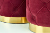 AMBI Sada 2 kulatých velurových pufů ve stylu glamour, vínová kaštanová/zlatá - obrázek 5