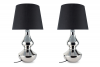 RILA Černá stolní lampa v glamour stylu, 2 ks. stříbrná/černá - obrázek 1