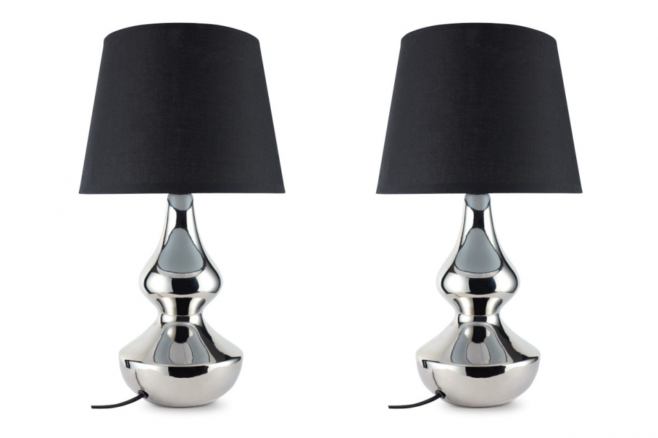 RILA Černá stolní lampa v glamour stylu, 2 ks. stříbrná/černá - obrázek 0
