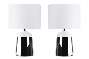 VENO, https://konsimo.cz/kolekce/veno/ Moderní lampičky do ložnice v bílé a stříbrné barvě, 2 ks. stříbrná/bílá - obrázek