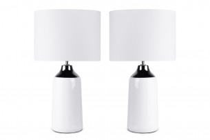 VENO, https://konsimo.cz/kolekce/veno/ Bílá modernistická stolní lampa 2 ks. bílý - obrázek