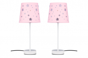 TATI, https://konsimo.cz/kolekce/tati/ Růžová dětská  lampa pro holčičku s hvězdičkami, 2 ks. růžový - obrázek