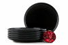 VICTO Sada jídelních talířů pro 6 osob černá černá/matná - obrázek 1