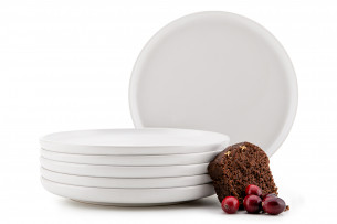 VICTO, https://konsimo.cz/kolekce/victo/ Sada dezertních talířů pro 6 osob bílá bílá/matná - obrázek
