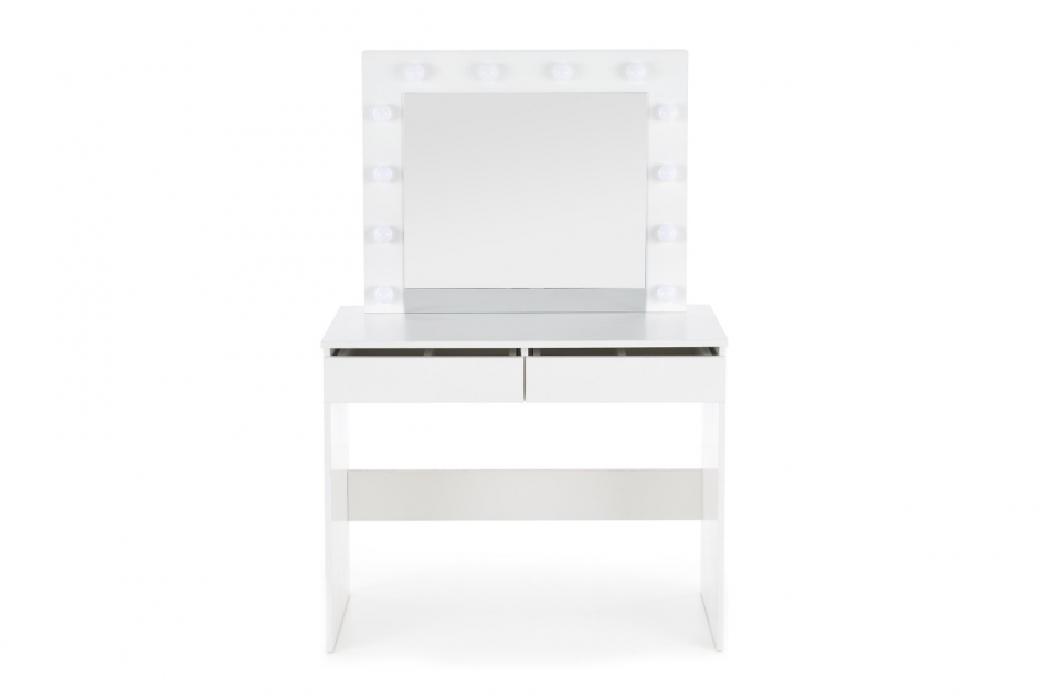 FABIOSO Bílý toaletní stolek se zrcadlem a osvětlením bílý - obrázek 5