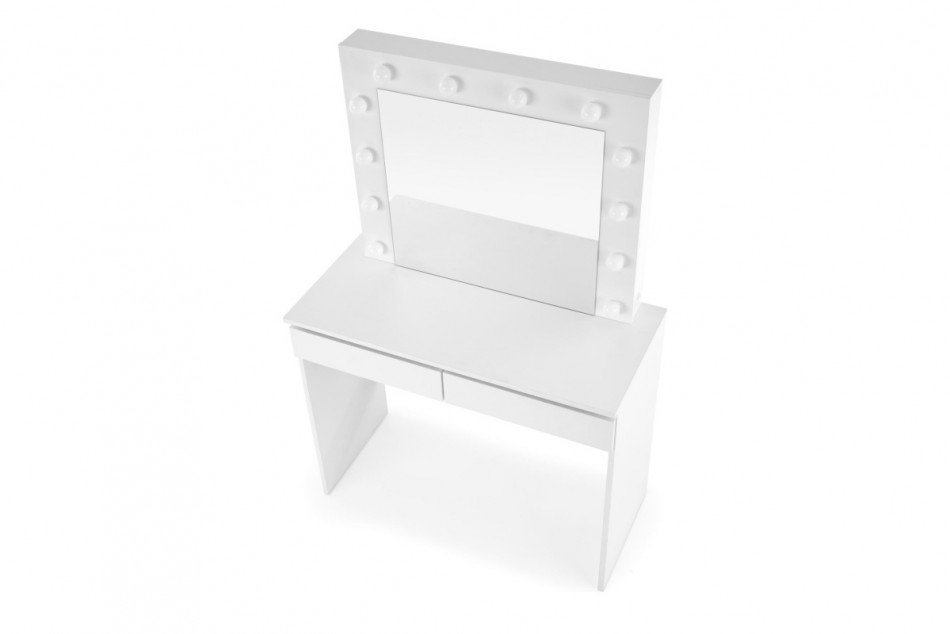 FABIOSO Bílý toaletní stolek se zrcadlem a osvětlením bílý - obrázek 2