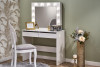 FABIOSO Bílý toaletní stolek se zrcadlem a osvětlením bílý - obrázek 2