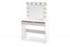 FABIOSO Bílý toaletní stolek se zrcadlem a osvětlením bílý - obrázek 1