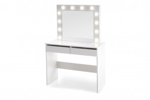 FABIOSO, https://konsimo.cz/kolekce/fabioso/ Bílý toaletní stolek se zrcadlem a osvětlením bílý - obrázek