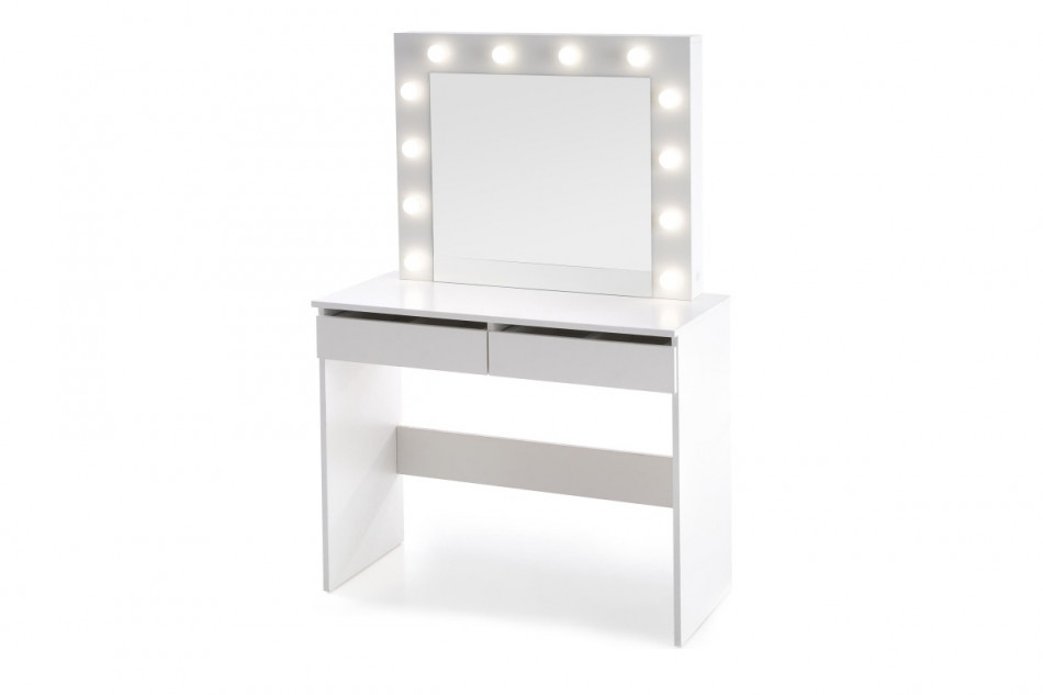 FABIOSO Bílý toaletní stolek se zrcadlem a osvětlením bílý - obrázek 0