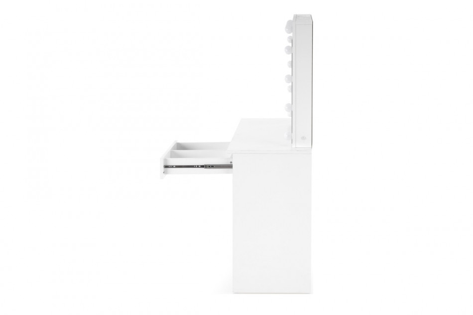 FABIOSO Bílý toaletní stolek se zrcadlem a osvětlením bílý - obrázek 6