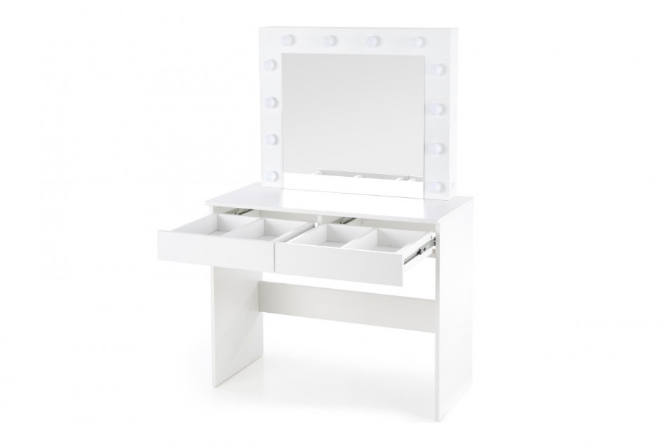 FABIOSO Bílý toaletní stolek se zrcadlem a osvětlením bílý - obrázek 3