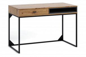 PERLA, https://konsimo.cz/kolekce/perla/ Modernistický psací stůl černý dub artisan řemeslný dub/černý - obrázek