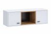PERLA Bílá široká závěsná skříňka s policí matná bílá/dub řemeslný - obrázek 1