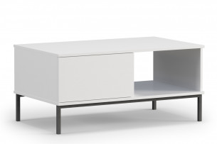 ERISTI, https://konsimo.cz/kolekce/eristi/ Moderní bílý matný konferenční stolek na černých nohách matná bílá - obrázek