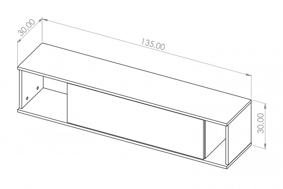 ERISTI Minimalistická závěsná skříňka do ložnice, matná bílá matná bílá - obrázek 6