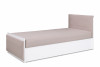 FUNES Pohodlná bílá postel s matrací do pokoje teenagera béžová/bílá - obrázek 1