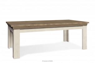ARVEN, https://konsimo.cz/kolekce/arven/ Elegantní krémový konferenční stolek v anglickém stylu smetanový/divoký dub - obrázek