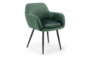 ALURI, https://konsimo.cz/kolekce/aluri/ Krzesło tapicerowane z podłokietnikami zielone metalowe nóżki zielony - obrázek