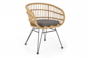 AMMI, https://konsimo.cz/kolekce/ammi/ Kulatá ratanová židle s polštářem přírodní/popel - obrázek