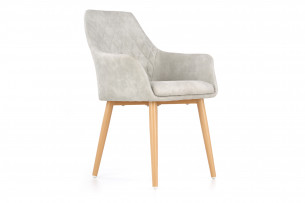 MIMBO, https://konsimo.cz/kolekce/mimbo/ Skandynawskie krzesło ekoskóra na stalowych nogach szare szary - obrázek