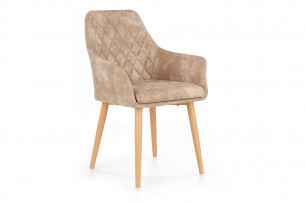 MIMBO, https://konsimo.cz/kolekce/mimbo/ Skandinávská židle z eko kůže na ocelových nohách béžová beżowy - obrázek