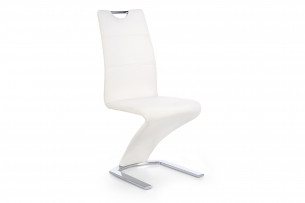 TIMUS, https://konsimo.cz/kolekce/timus/ Moderní zakřivená prošívaná židle z eko kůže bílá bílý - obrázek