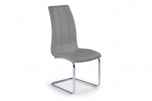 CALAMO, https://konsimo.cz/kolekce/calamo/ Ocelová jídelní židle na lyžině šedá eko kůže šedá - obrázek