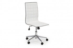 EMER, https://konsimo.cz/kolekce/emer/ Jednoduchá prošívaná otočná židle bílá bílý - obrázek