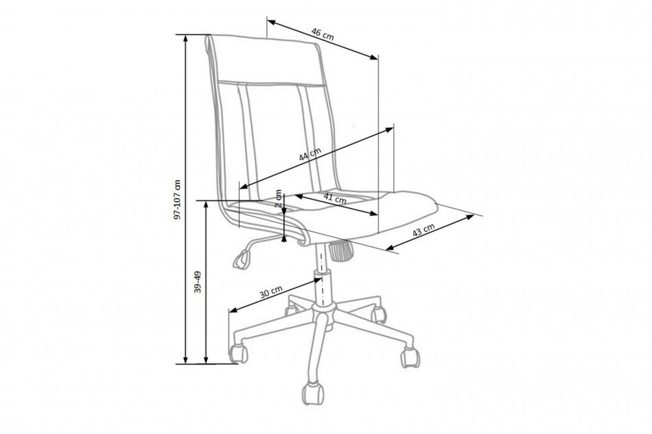 EMER Jednoduchá prošívaná otočná židle bílá bílý - obrázek 2