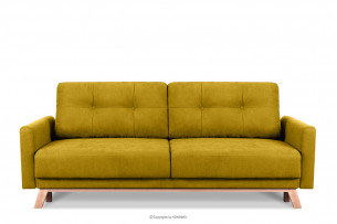 VISNA, https://konsimo.cz/kolekce/visna/ Rozkládací pohovka do obývacího pokoje s úložným prostorem na lůžkoviny šedá žlutá - obrázek
