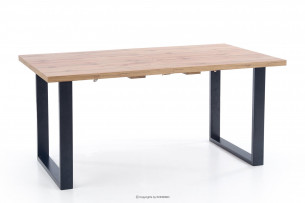 ZACCO, https://konsimo.cz/kolekce/zacco/ Moderní rozkládací jídelní stůl dub wotan/černý - obrázek