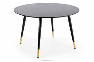 LEVISO, https://konsimo.cz/kolekce/leviso/ Elegantní kulatý jídelní stůl černé zlato - obrázek