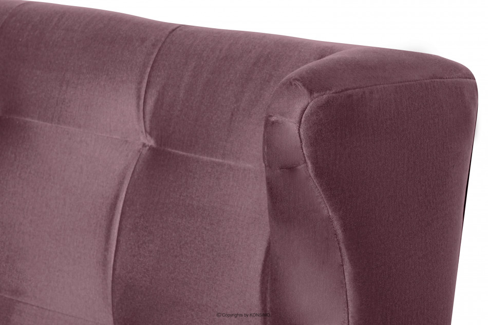 SALIS Růžová prošívaná rohová sedací souprava na nožičkách růžový - obrázek 4