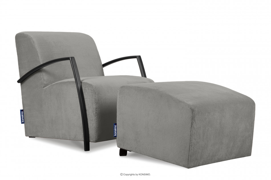 CARO Moderní šedé křeslo do obývacího pokoje šedá - obrázek 6
